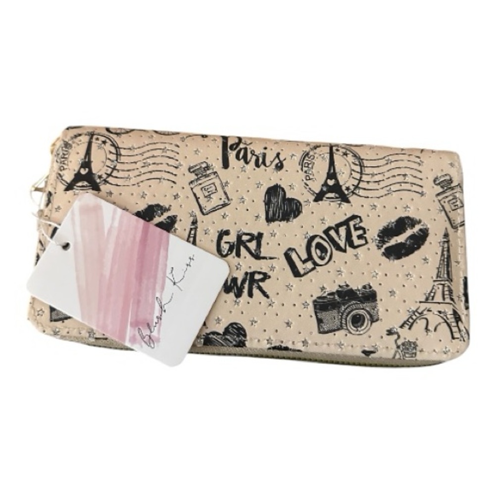 Blush Kiss Chic‎ Parisian  Women's Clutch With Double Zipper Compartments New - Picture 14 of 16